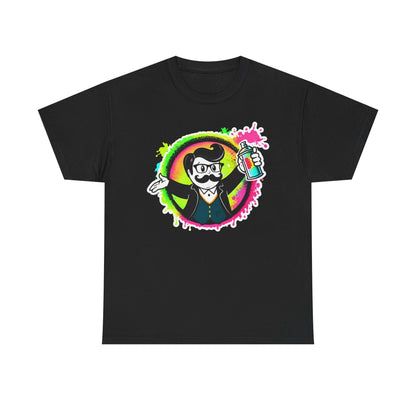 Spray Paint Artist Mascot T-Shirt — Neon Street Art Graffiti Tee